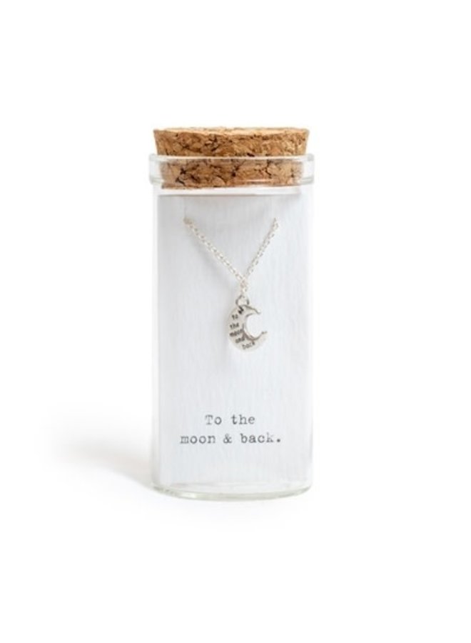 MESSAGE IN A BOTTLE LITTLES -MOON NECKLACE