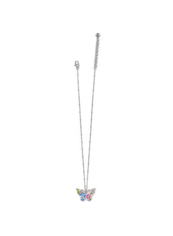 Blossom Hill Garden Pendant Butterfly Necklace - Silver-Multi, OS