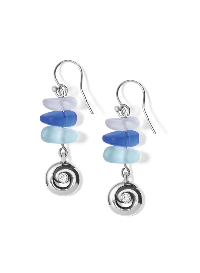 Contempo Glass Candy French Wire Earrings - Silver-Blue, OS