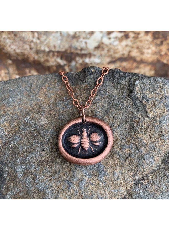 BE YOURSELF WAX SEAL NECKLACE - COPPER