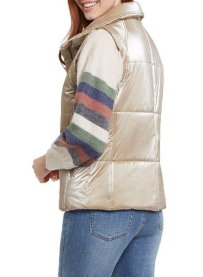 Tribal Shiny Short Puffer Vest w 