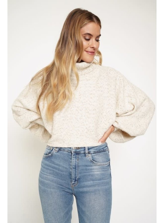 SOFT SLOUCHY TURTLENECK SWEATER IVORY 