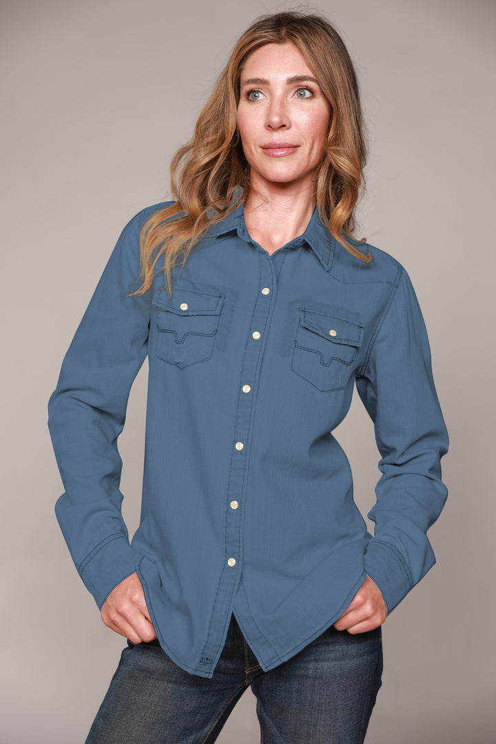 Kimes Ranch Kaycee Dark Denim Shirt Eclections Boutique