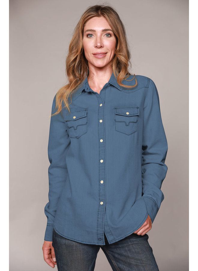 Kimes Ranch Kaycee Dark Denim Shirt Eclections Boutique