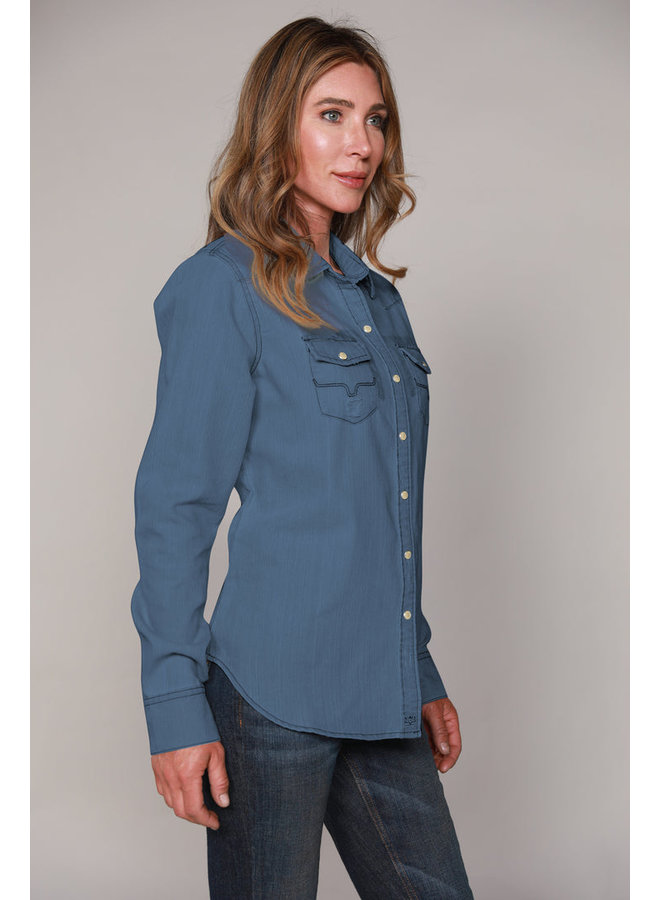 Kimes Ranch Kaycee Dark Denim Shirt Eclections Boutique