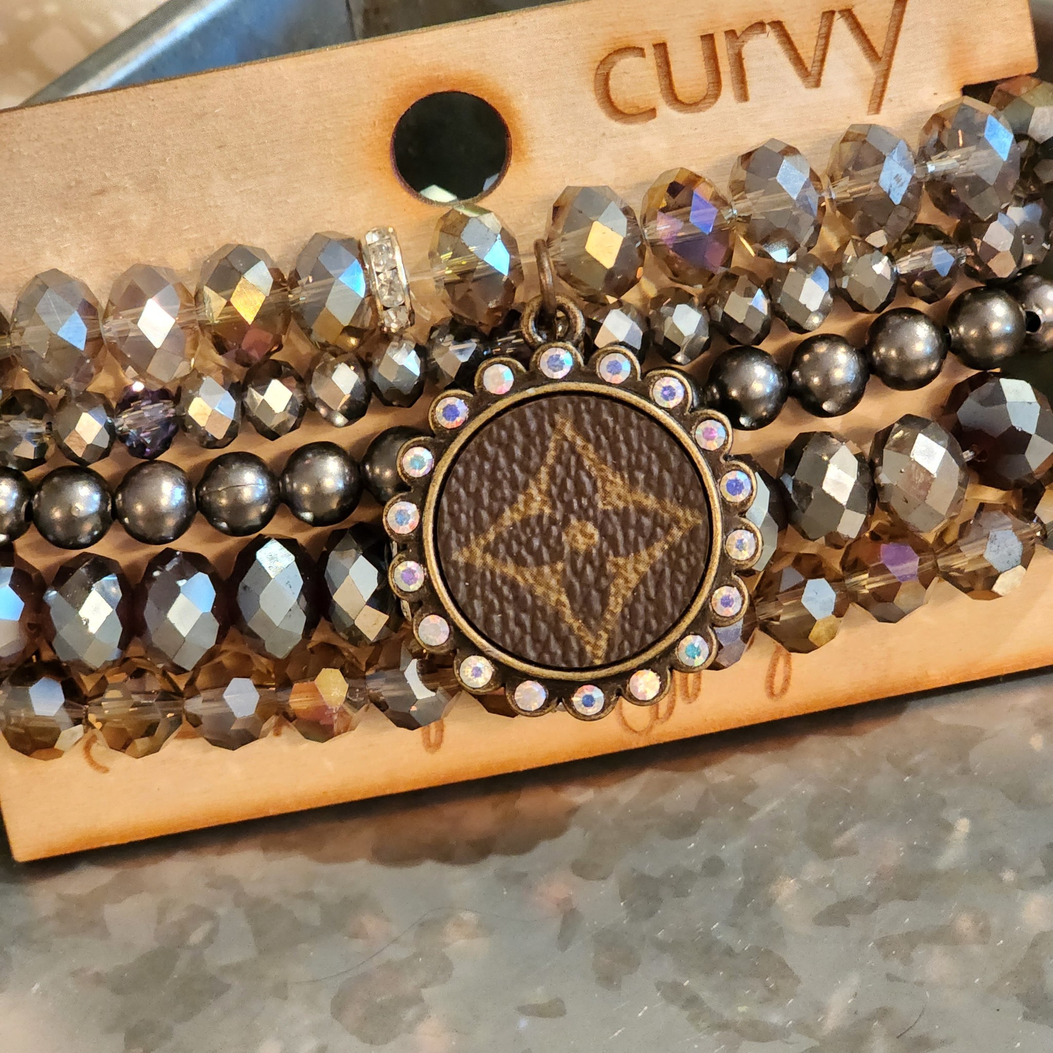 CURVY SIZED UPCYCLED LV BRACELET STACK - Eclections Boutique