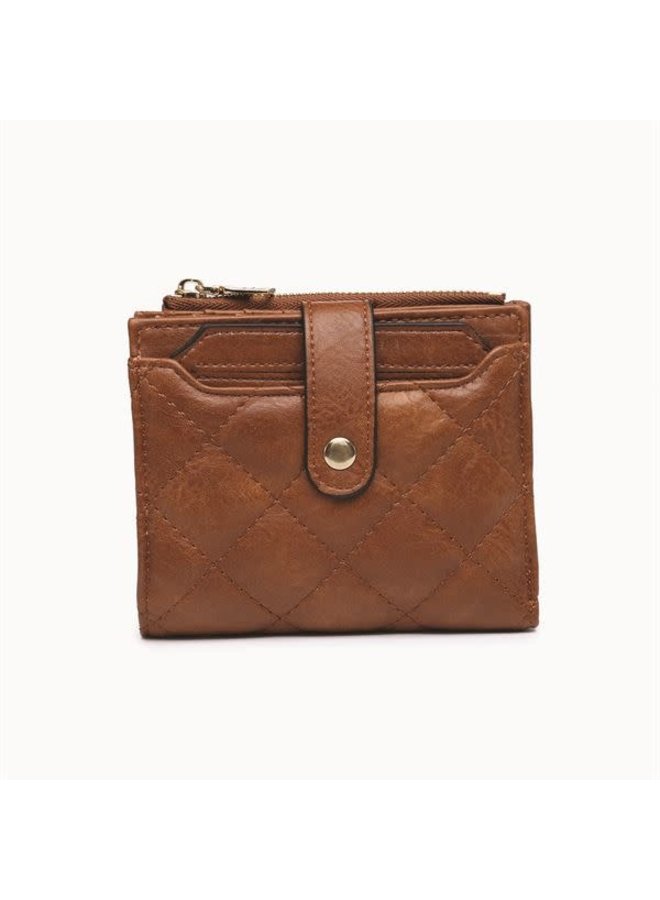 MELODY QUILTED WALLET - BROWN