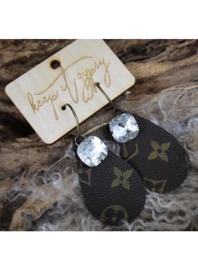 LV Earrings with AB Crystals