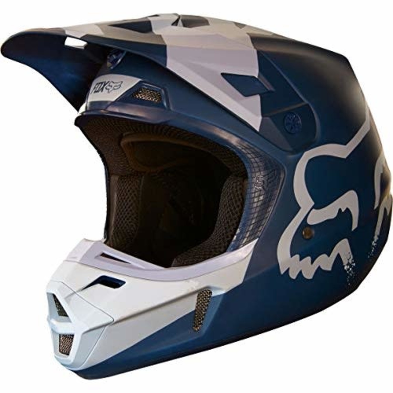 FOX RACING FOX V2 MASTAR HELMET, NAVY X LARGE