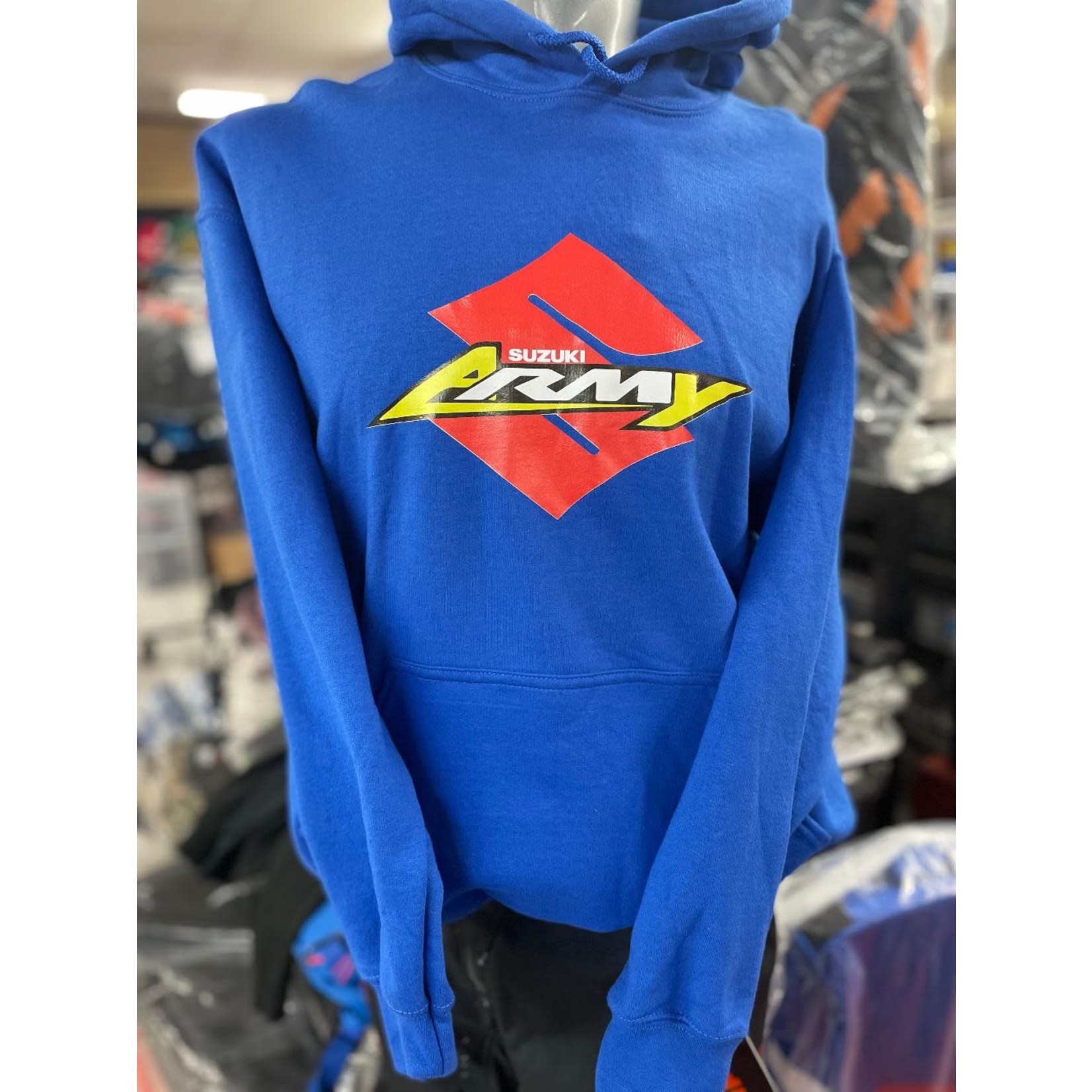 MXTIRE.COM Suzuki Army Fleece Hoodie, Blue