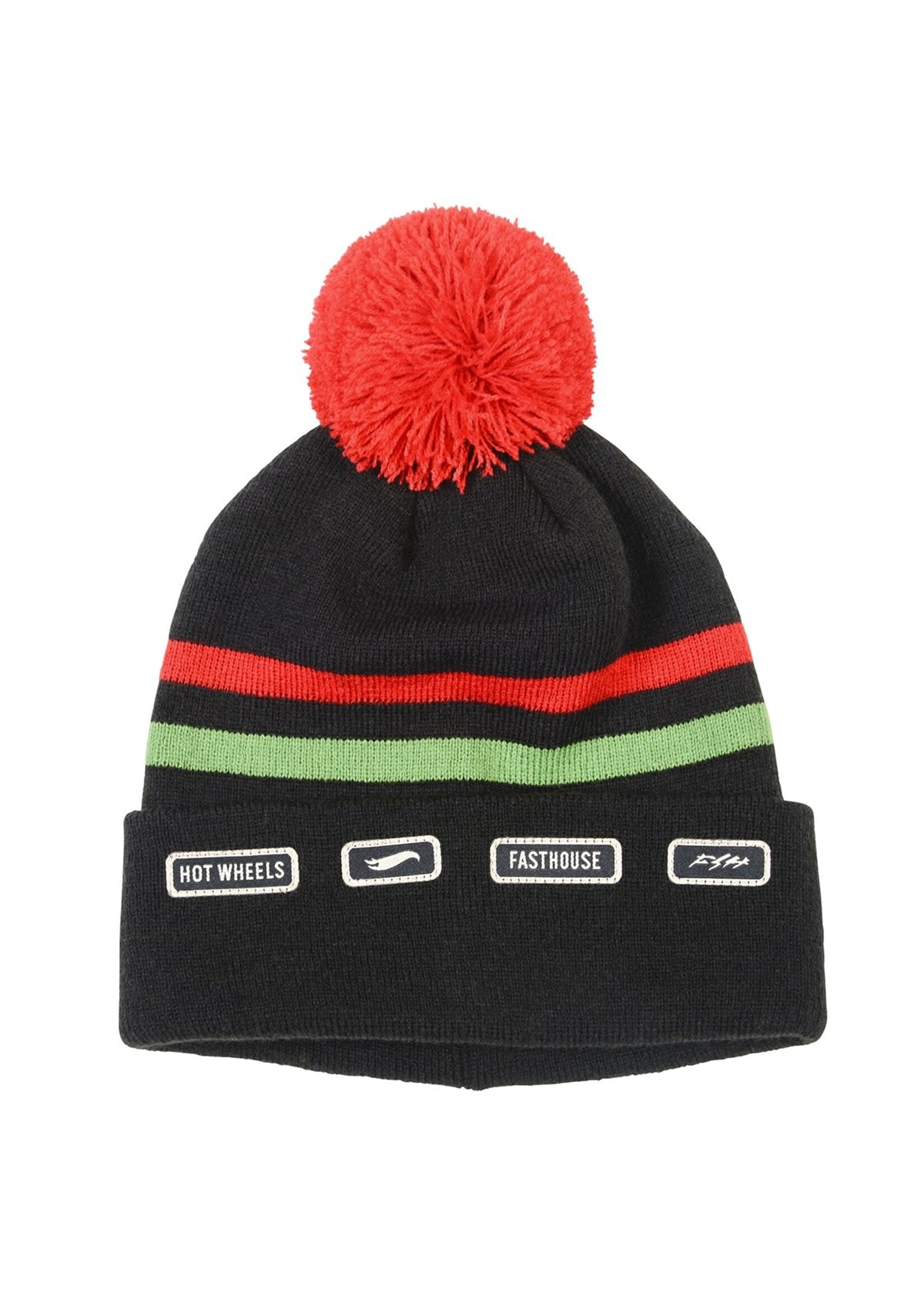 FASTHOUSE Express Hot Wheels Pom Beanie, Black/Red OS