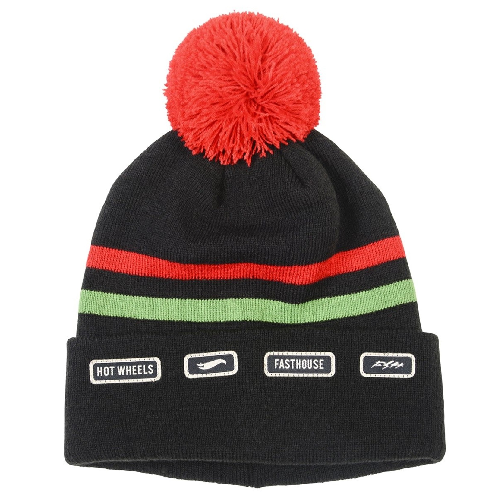 FASTHOUSE Express Hot Wheels Pom Beanie, Black/Red OS