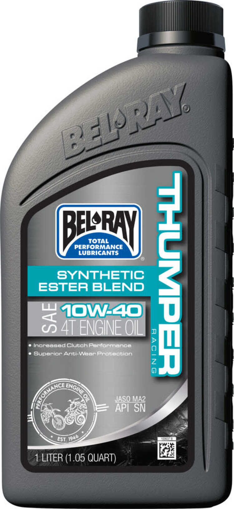 BEL-RAY THUMPER SYNTHETIC ESTER BLEND 4T ENGINE OIL 10W-40 1L