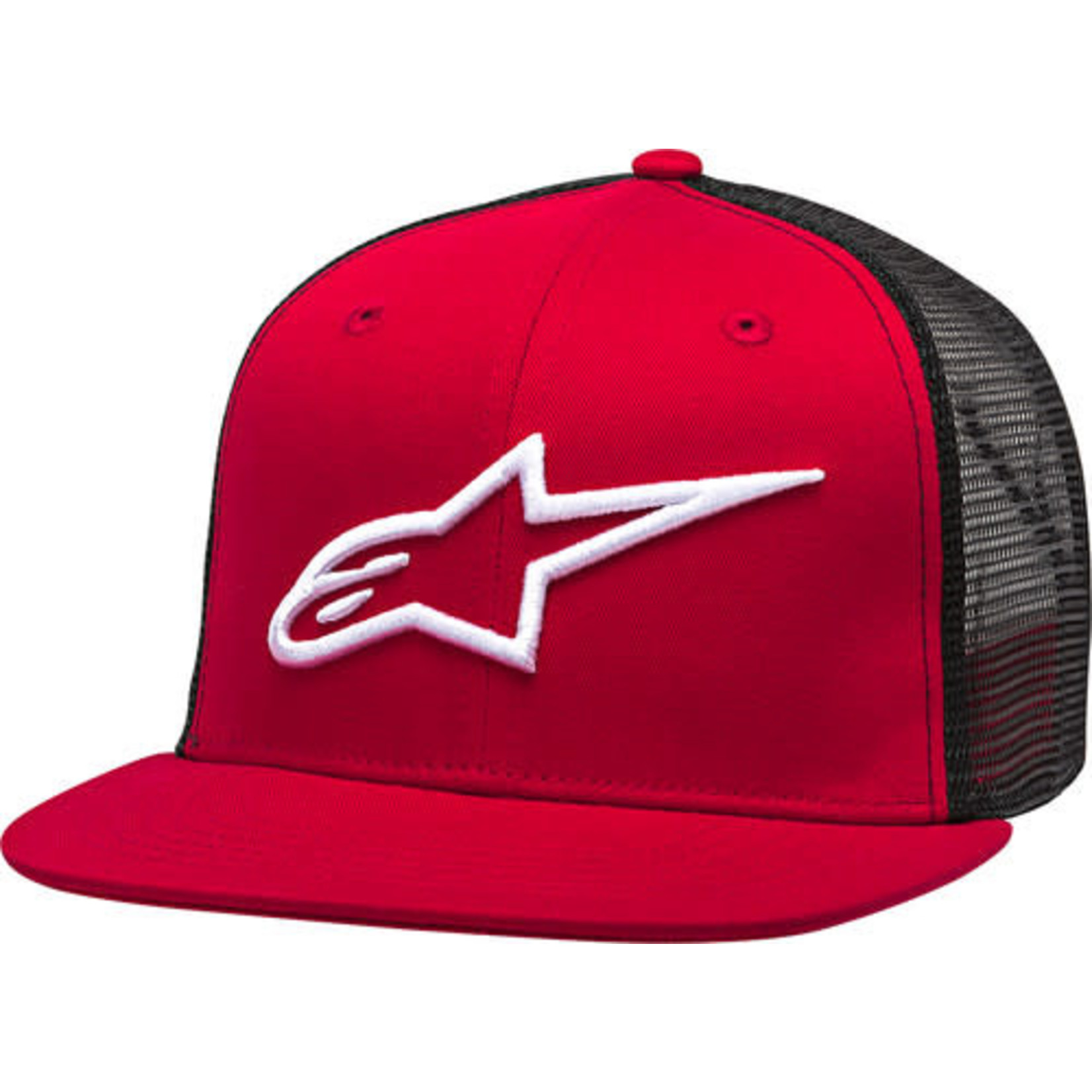 ALPINESTARS COPR TRUCKER HAT RED/BLACK FLAT BILL