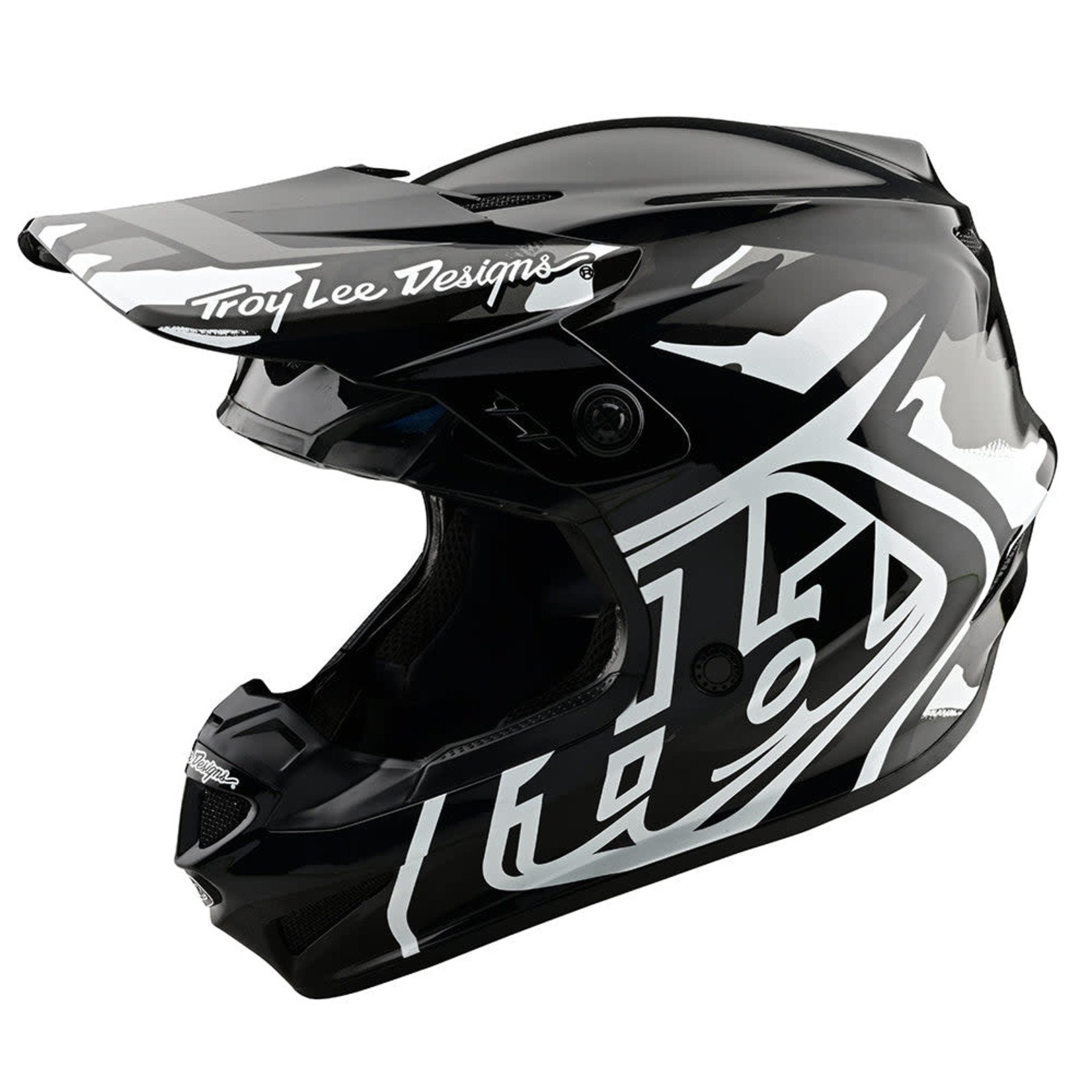 TROY LEE DESIGNS GP HELMET; OVERLOAD CAMO BLACK / GRAY