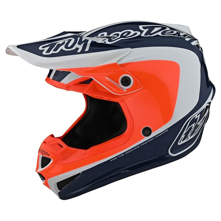 TROY LEE DESIGNS SE4 YOUTH POLYACRYLITE HELMET CORSA NAVY / ORANGE