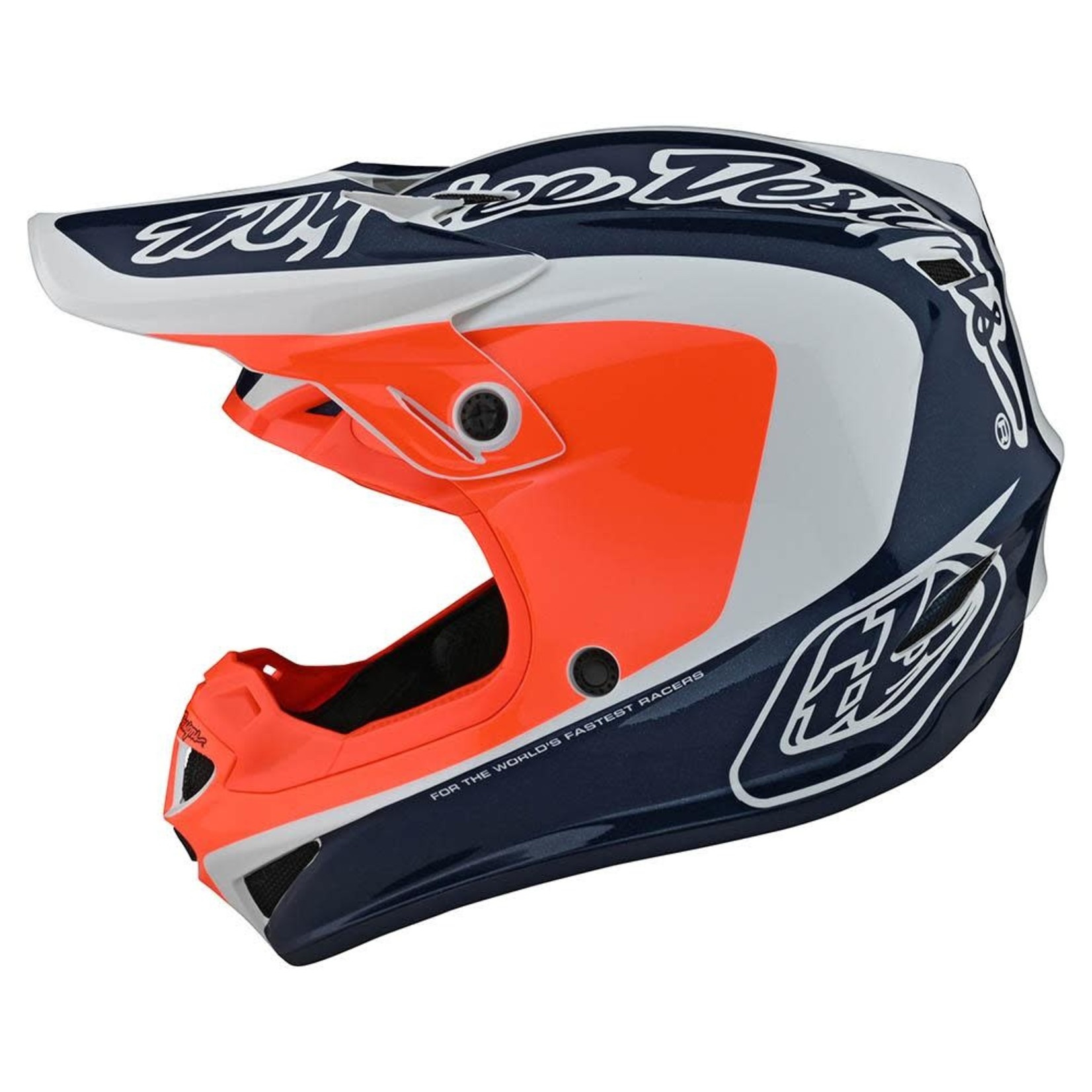 TROY LEE DESIGNS YOUTH SE4 POLYACRYLITE HELMET; CORSA NAVY / ORANGE