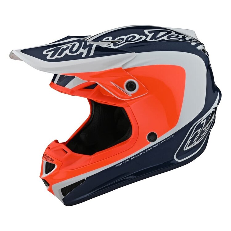 TROY LEE DESIGNS SE4 POLYACRYLITE HELMET; CORSA NAVY / ORANGE YMD