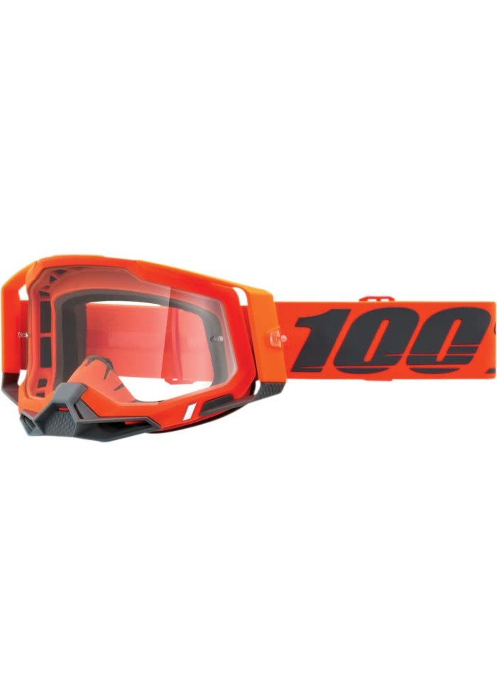 100% RACECRAFT 2 GOGGLE KERV - CLEAR LENS  ( shown with mirror lens)