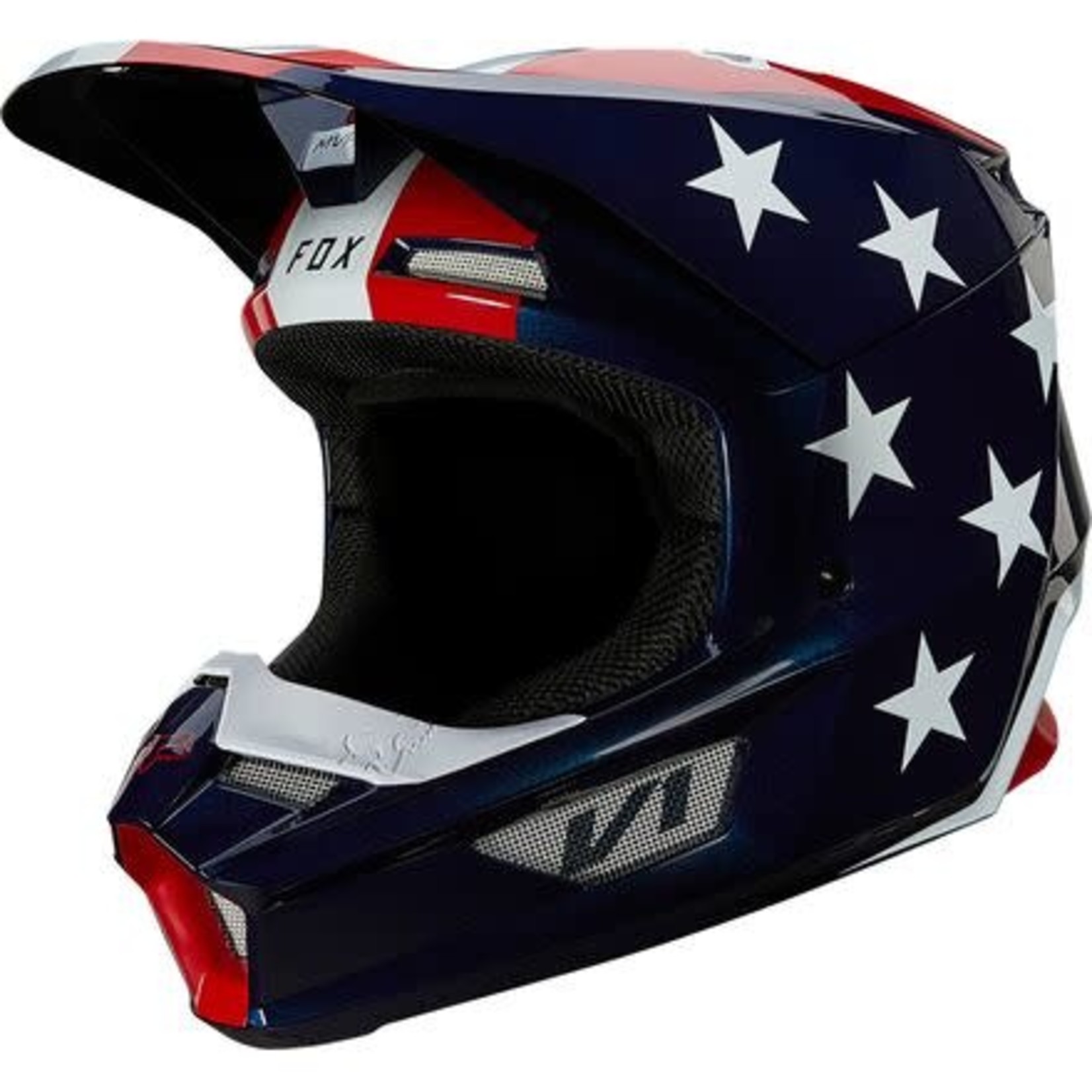 FOX RACING Fox Racing 2022 V1 Helmet/ULTRA-RED/WHT/BLU