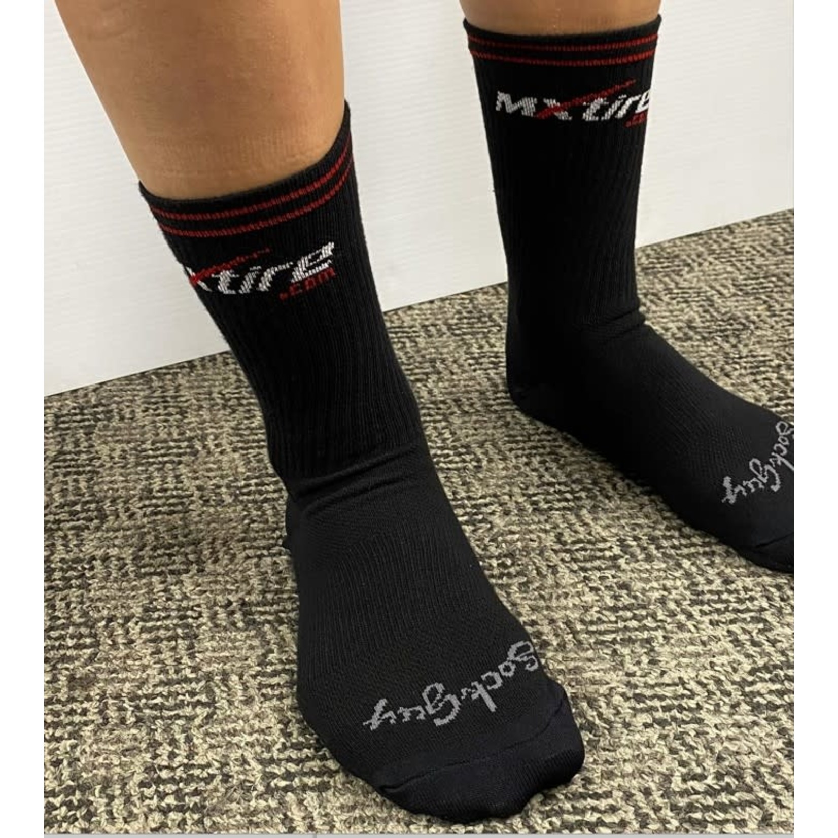 SOCK GUY MXTIRE BLACK / RED SOCKS