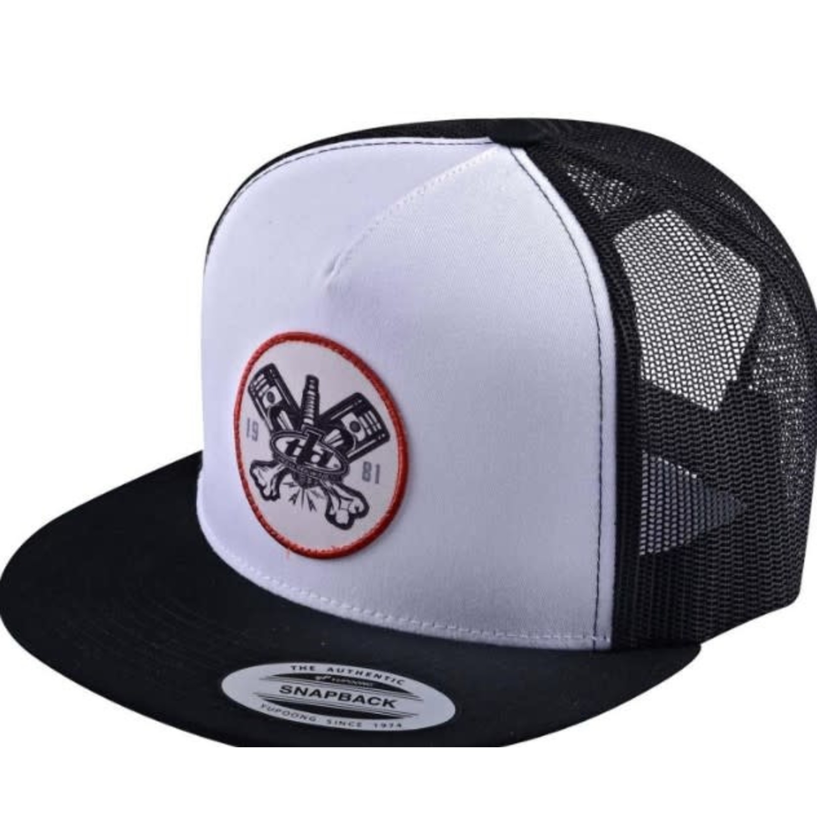 PISTONBONE SNAPBACK HAT; BLACK OSFA