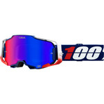 100% ARMEGA HIPER GOGGLES MXON USA - MIRROR RED/BLUE LENS