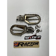 RAPTOR RAPTOR TITANIUM FOOT PEGS 5MM BACK FROM STOCK KTM 125+