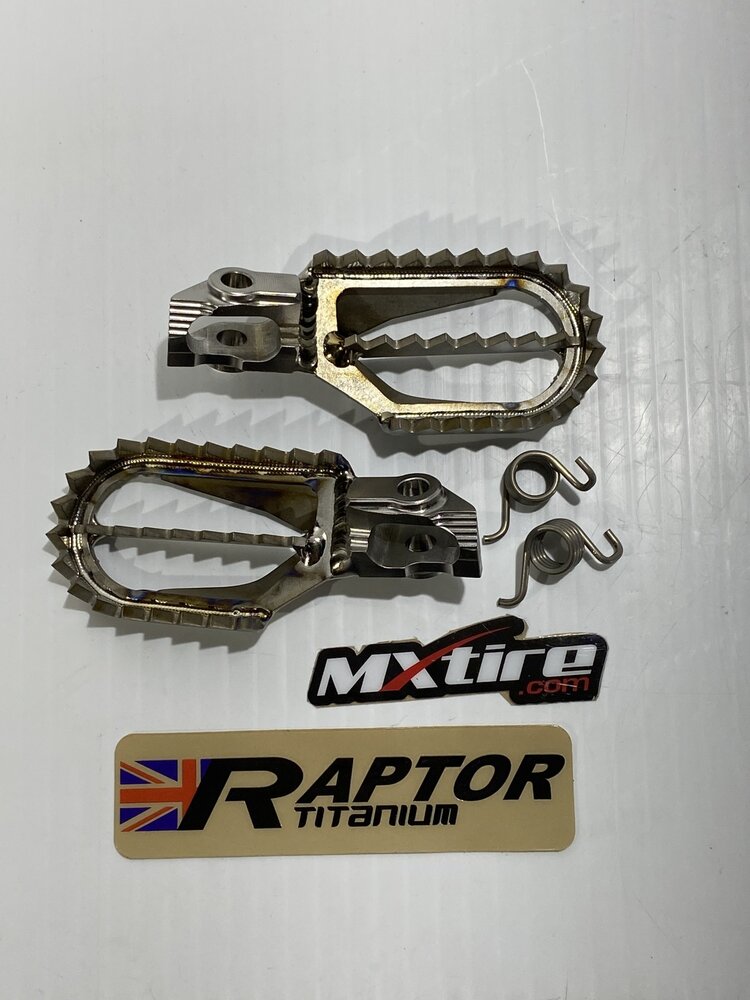 RAPTOR RAPTOR TITANIUM FOOT PEGS 5MM BACK FROM STOCK KTM 125+