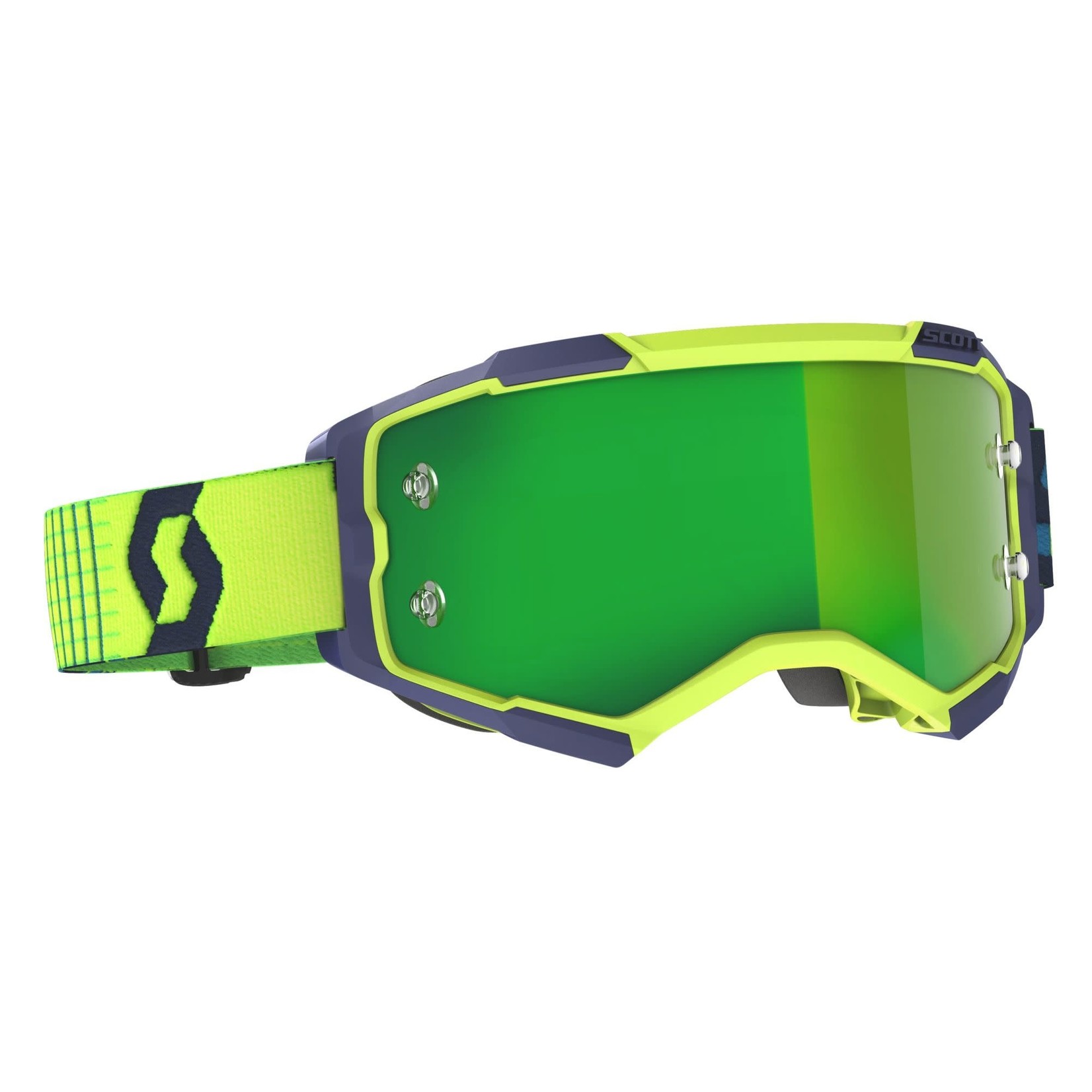 SCOTT FURY GOGGLE BLUE/YELLOW GREEN CHROME WORKS LENS