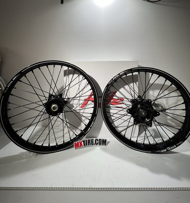 KITE Kite Racing Complete Wheel Set - 19" Rear/21" Front - A60 Rims - KTMHUSQ/GAS 125/250/450 - '23-'26 Black