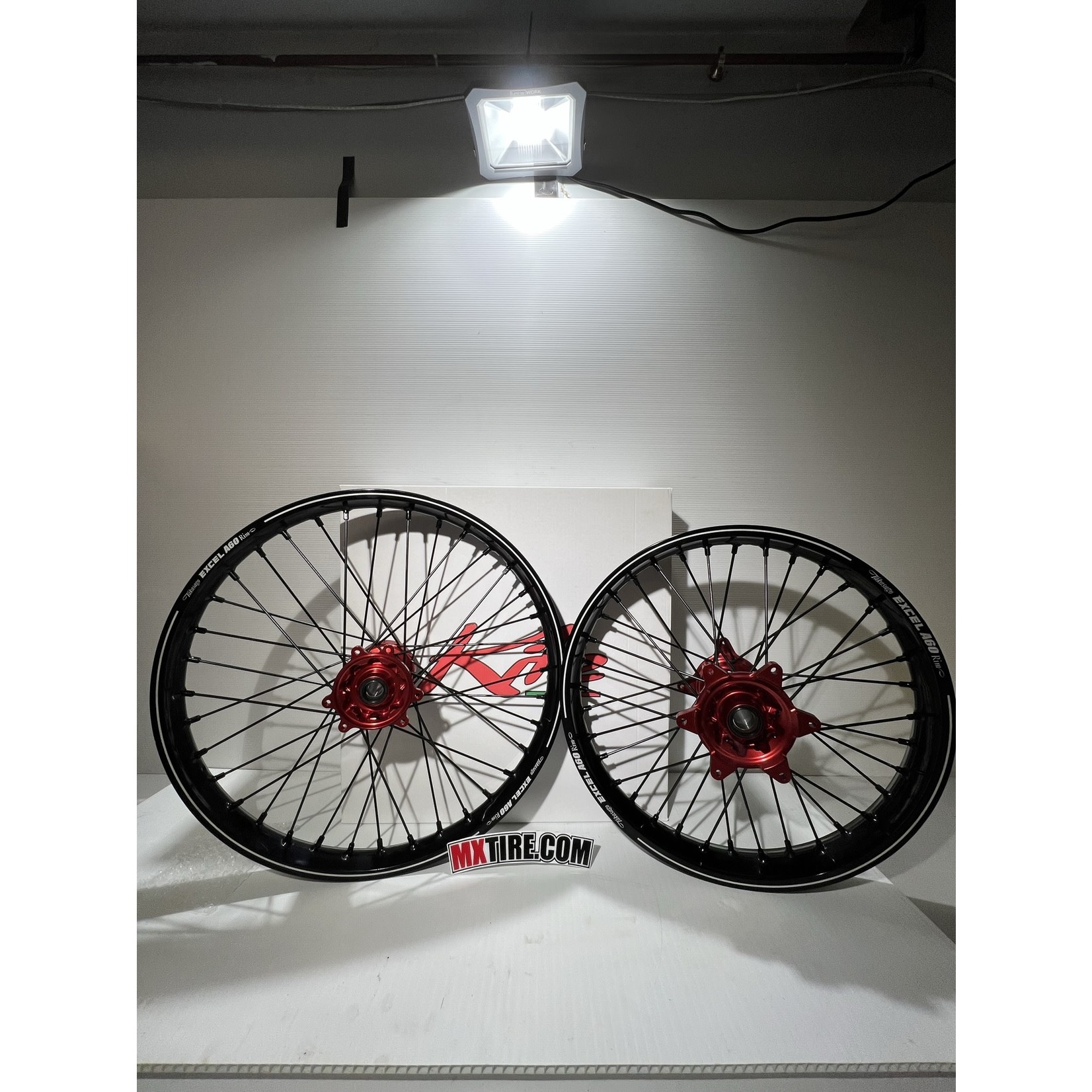 KITE KITE A60 WHEEL SET 19/21 - HONDA BIG BIKE  BLACK/RED/BLACK