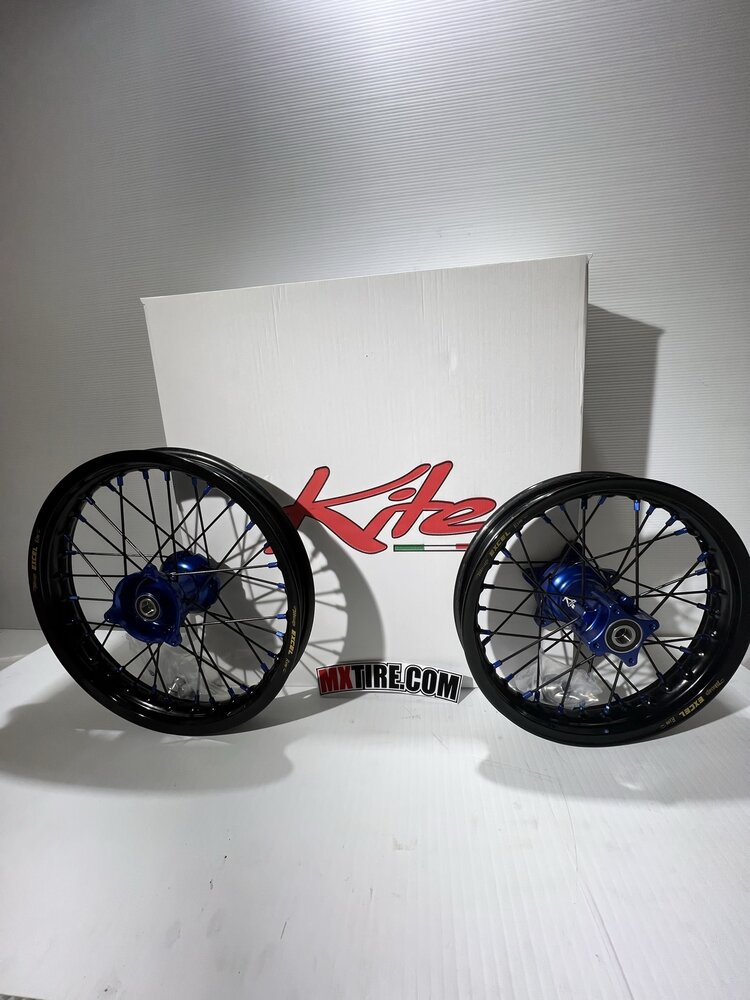 KITE Kite Racing - Complete Wheelset 12" Rear/14" Front - KTM/HUSQ/GAS 65cc - Blue/Black