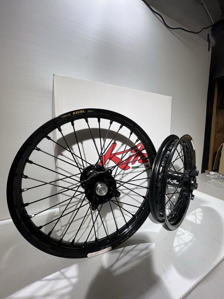 KITE Kite/Excel Complete Wheel Set - 14"Rear/17"Front - KTM/Husq/Gas 85/105cc - Black'21-'24
