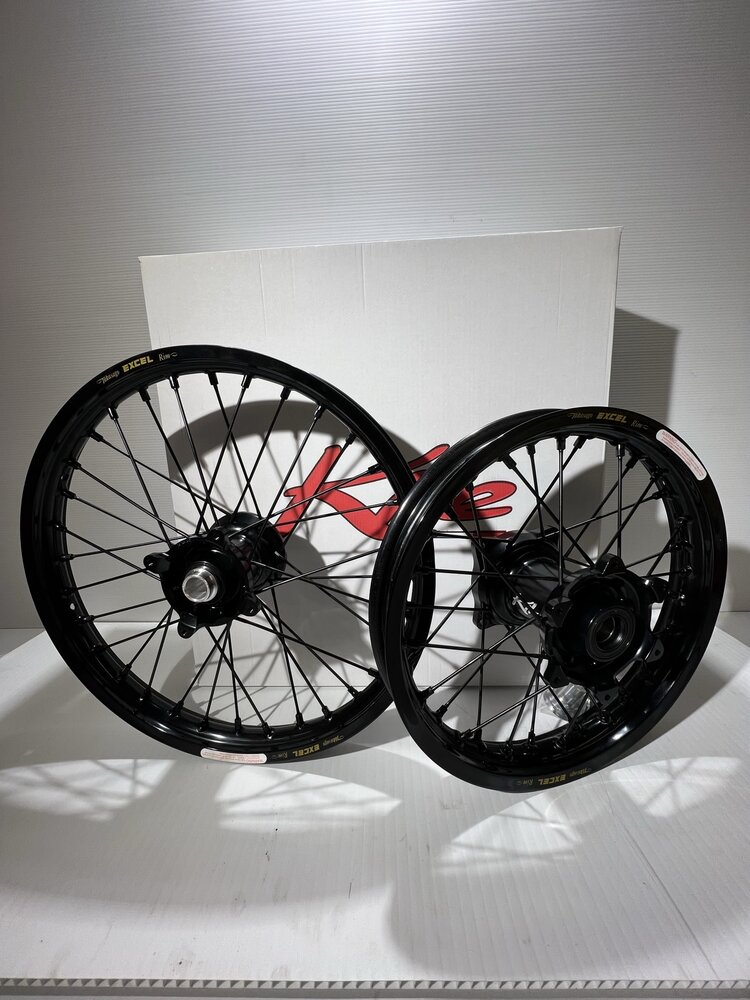KITE Kite/Excel Complete Wheel Set - 14"Rear/17"Front - KTM/Husq/Gas 85/105cc - Black'21-'24