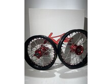 KITE Kite/Excel Complete Wheel Set - 12"Rear/14"Front - KTM/HUSQ/GAS 65cc '02-'24 - Red/Black/Silver