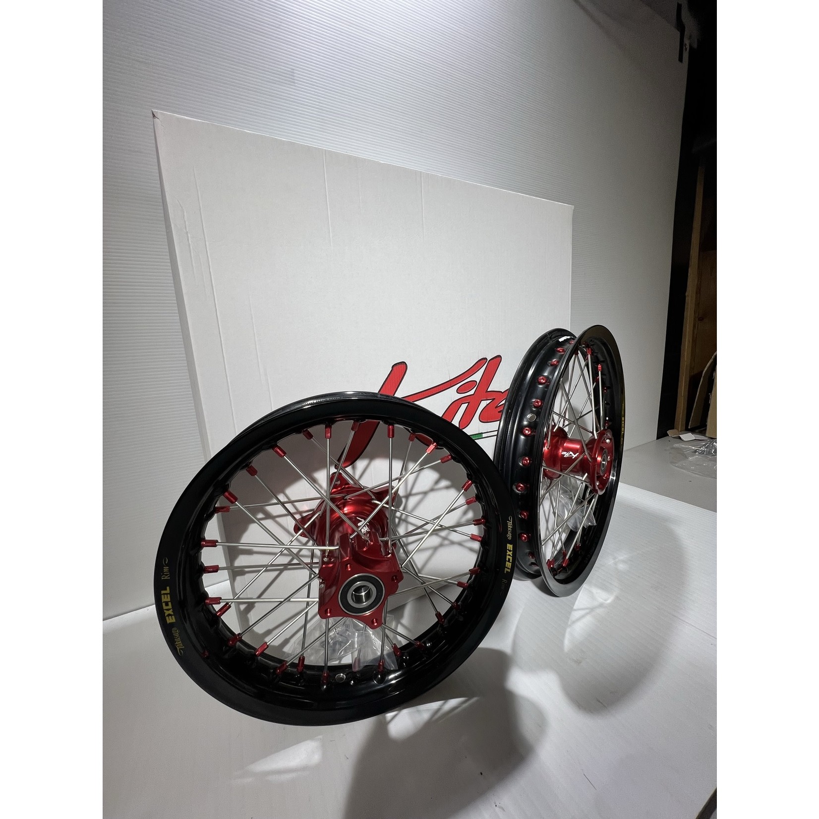 KITE KITE WHEEL SET 12/14 KTM/ GASGAS/ HUSQVARNA 65SX BLACK/RED/RED