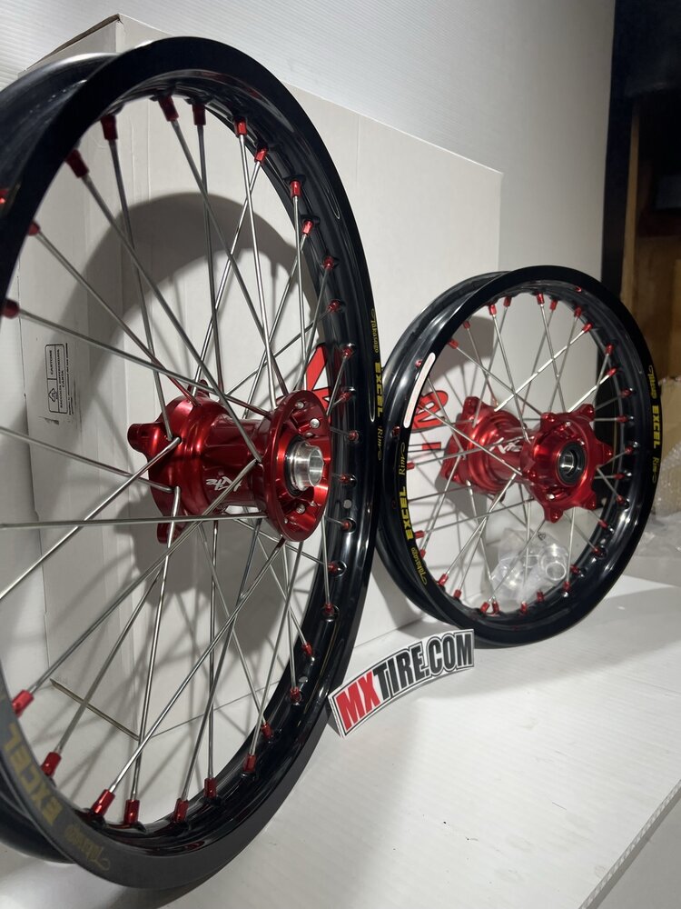 KITE WHEEL SET 16/19 SUPERMINI - GASGAS KTM HUSQVARNA ‘21-‘24 BLACK/RED/RED