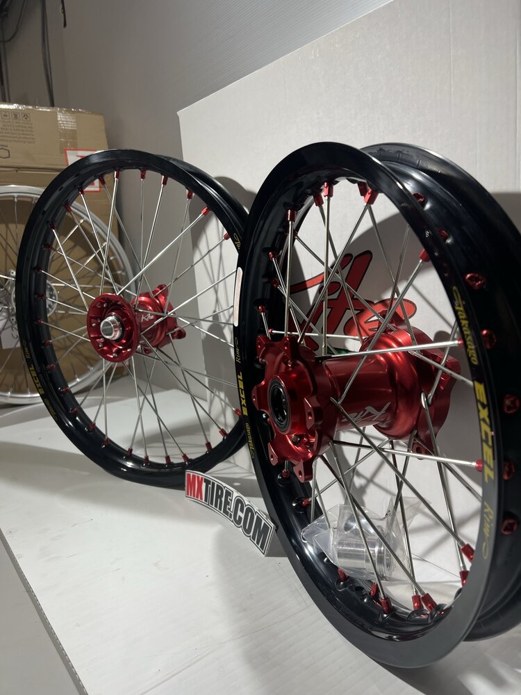 KITE WHEEL SET 16/19 SUPERMINI - GASGAS KTM HUSQVARNA ‘21-‘24 BLACK/RED/RED