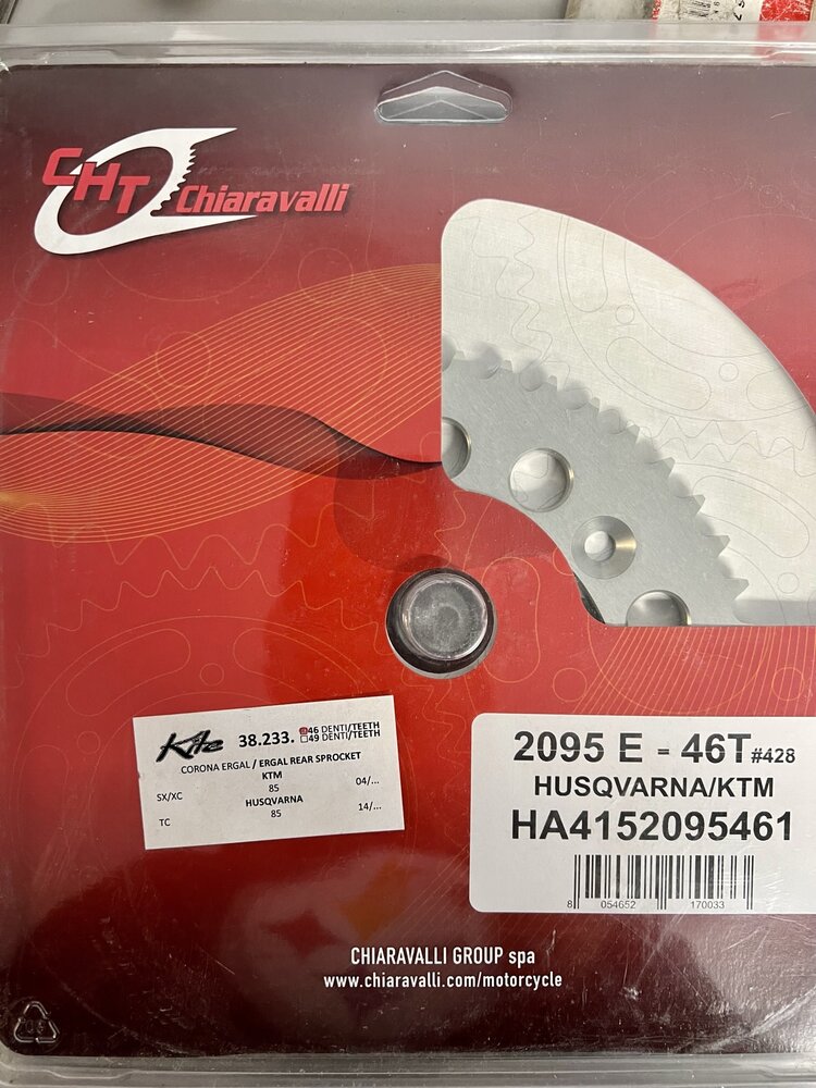 CHT CHIARAVALLI Kite Racing/CHT - Aluminum Rear Sprocket - KTM/HUSQ/GAS 85cc ('04+) - 49 Tooth