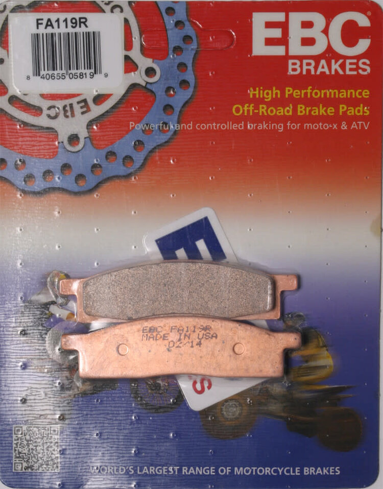 EBC EBC BRAKE PADS YZ 80 '86-'99  YZ65/ 85 '02-'20 TTR125 '00-'20