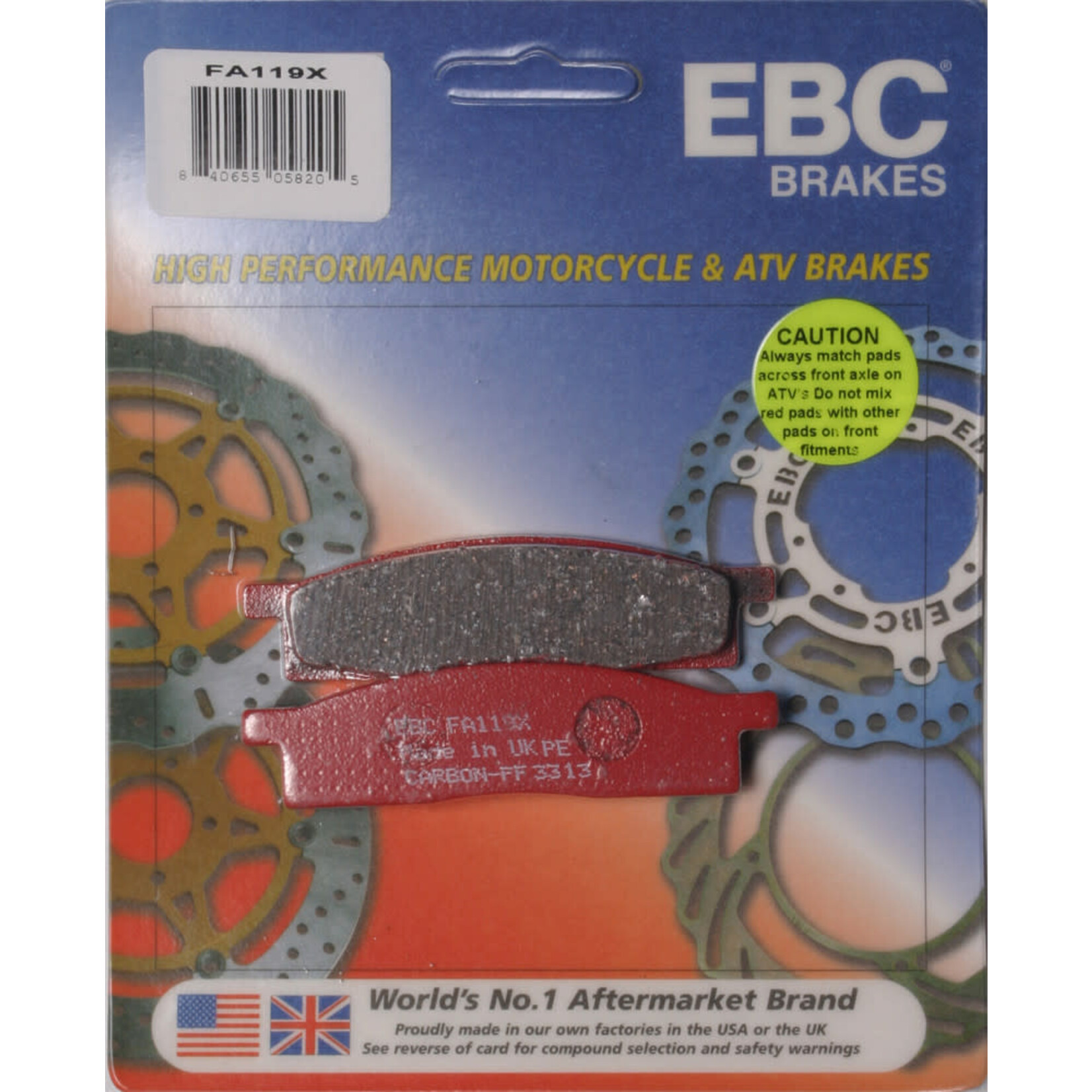 EBC EBC BRAKE PADS YZ 80 '86-'99  YZ65/ 85 '02-'20 TTR125 '00-'20