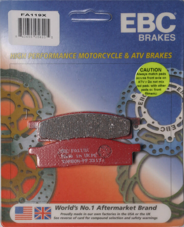 EBC EBC BRAKE PADS YZ 80 '86-'99  YZ65/ 85 '02-'20 TTR125 '00-'20