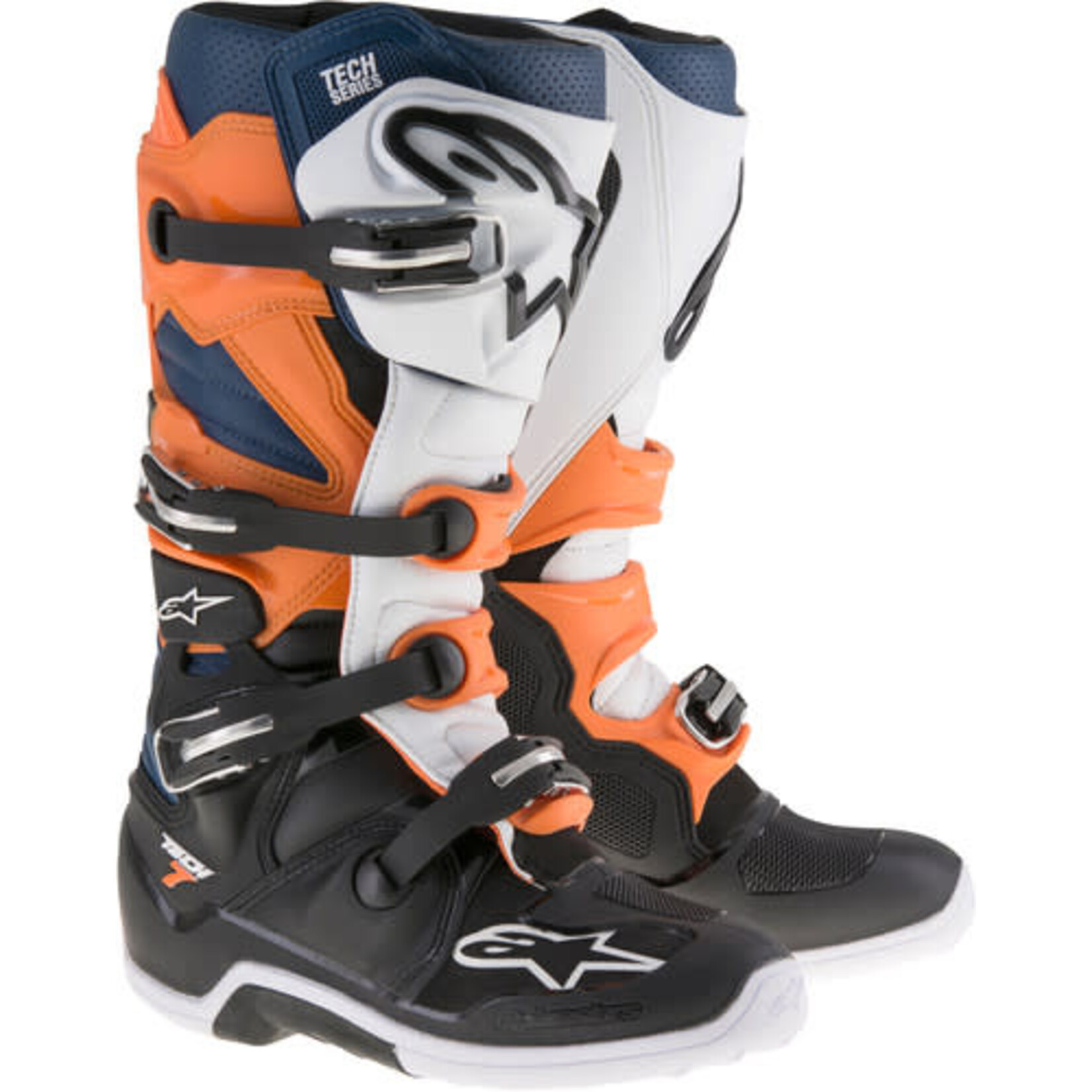 ALPINESTARS ALPINESTARS TECH 7 BOOTS BLACK/ ORANGE/ WHITE/ BLUE