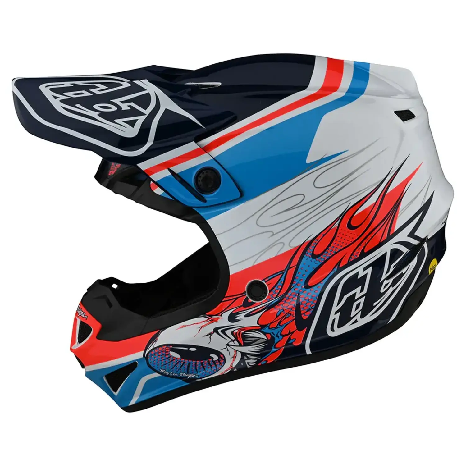 TLD SE4 POLACRYLITE HELMET SKOOLY BLUE/ORANGE - MXTIRE