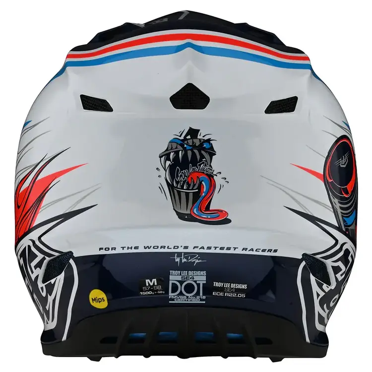 TROY LEE DESIGNS TLD SE4 POLACRYLITE HELMET SKOOLY BLUE/ORANGE