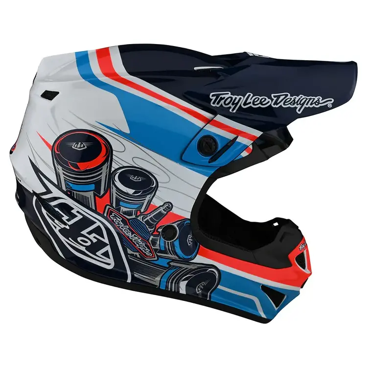 TROY LEE DESIGNS TLD SE4 POLACRYLITE HELMET SKOOLY BLUE/ORANGE
