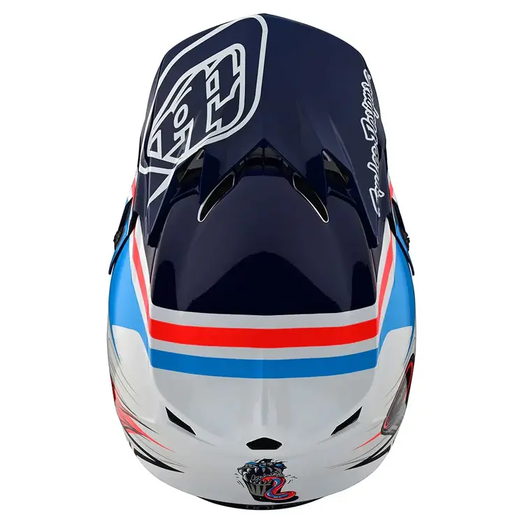 TROY LEE DESIGNS SE4 POLYACRYLITE HELMET SKOOLY BLUE/ORANGE