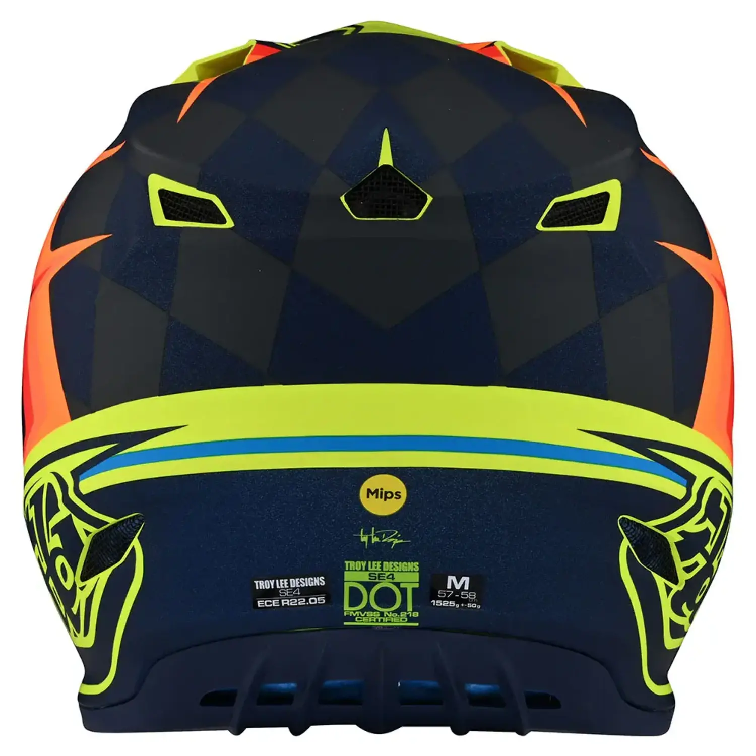 TROY LEE DESIGNS SE4 POLYACRYLITE HELMET WARPED YELLOW - MXTIRE