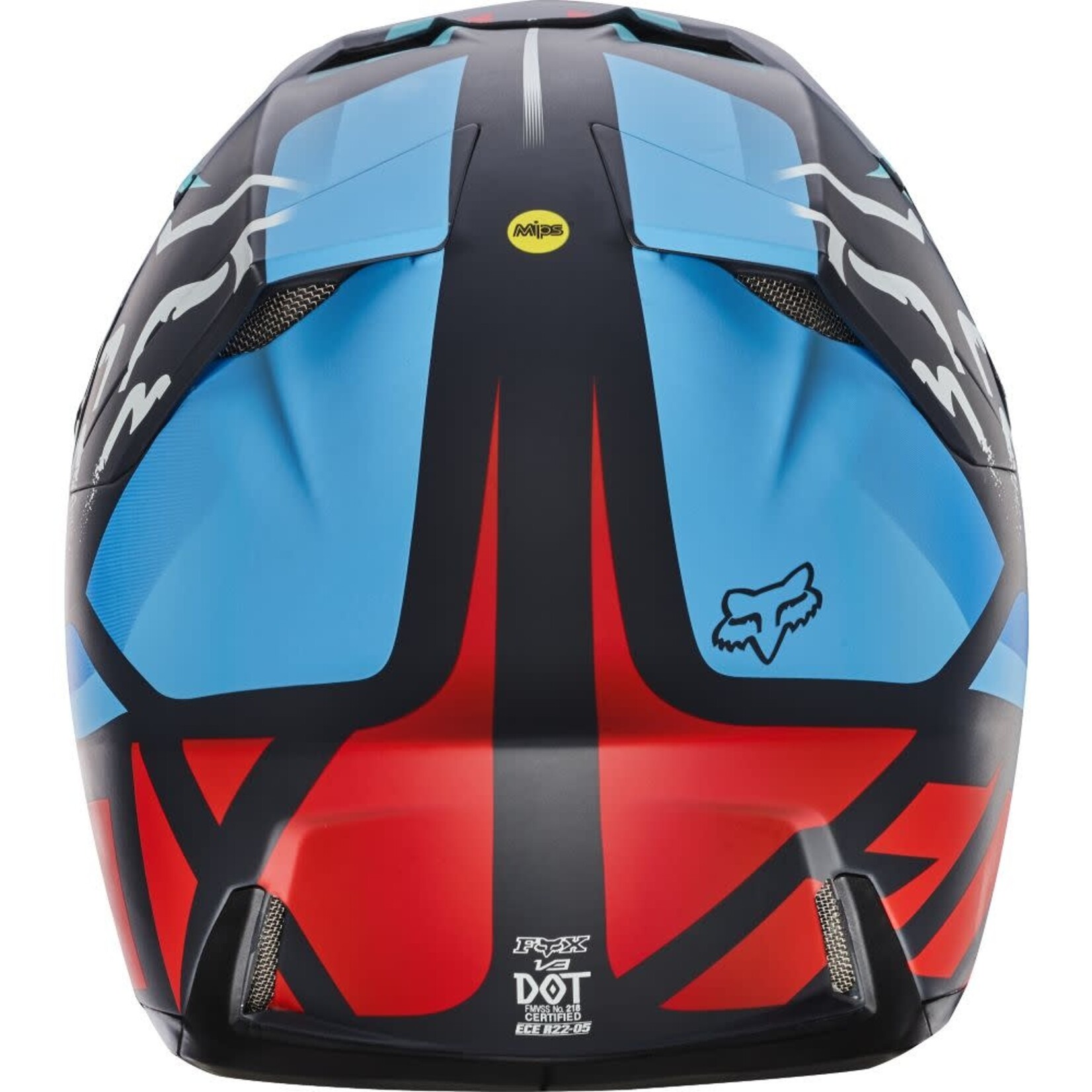 FOX RACING FOX V3 SECA HELMET, GREY/RED LARGE